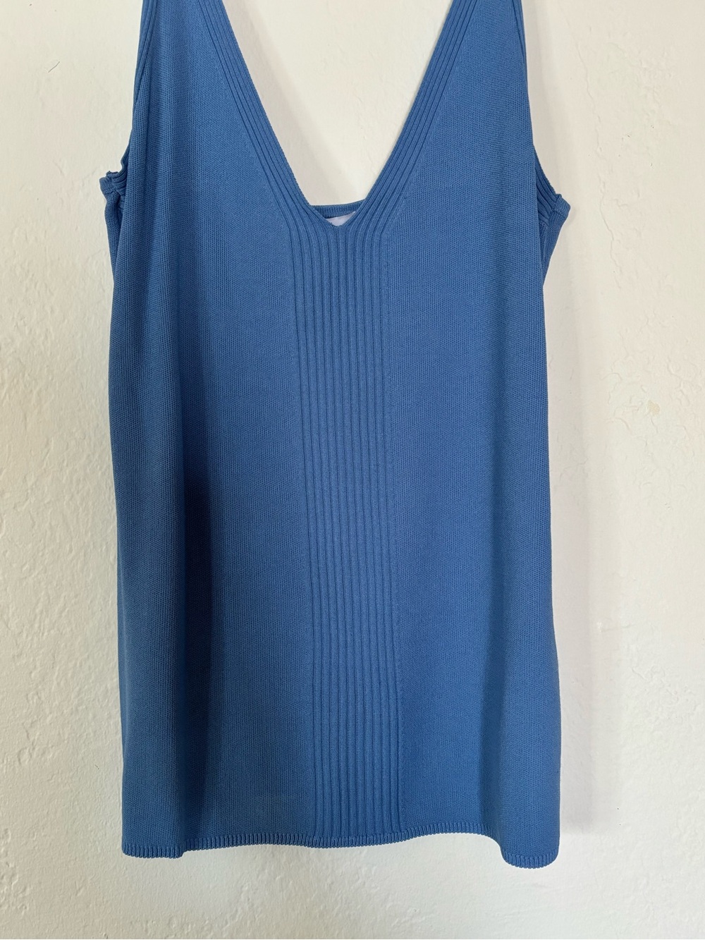 NWT Zara | Light Blue Ribbed Knit Tank Top size large - Picture 2 of 6